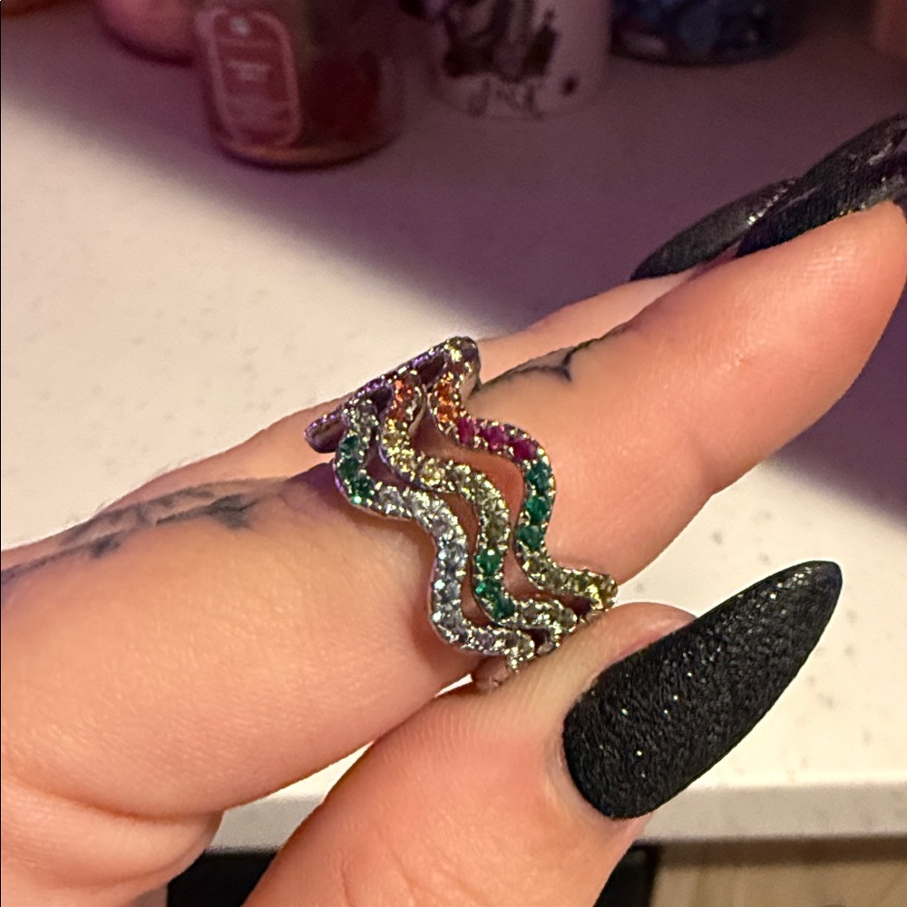 Size 7 autism awareness ring stack from bp